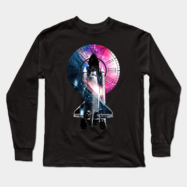 Space Travel Long Sleeve T-Shirt by Moncheng